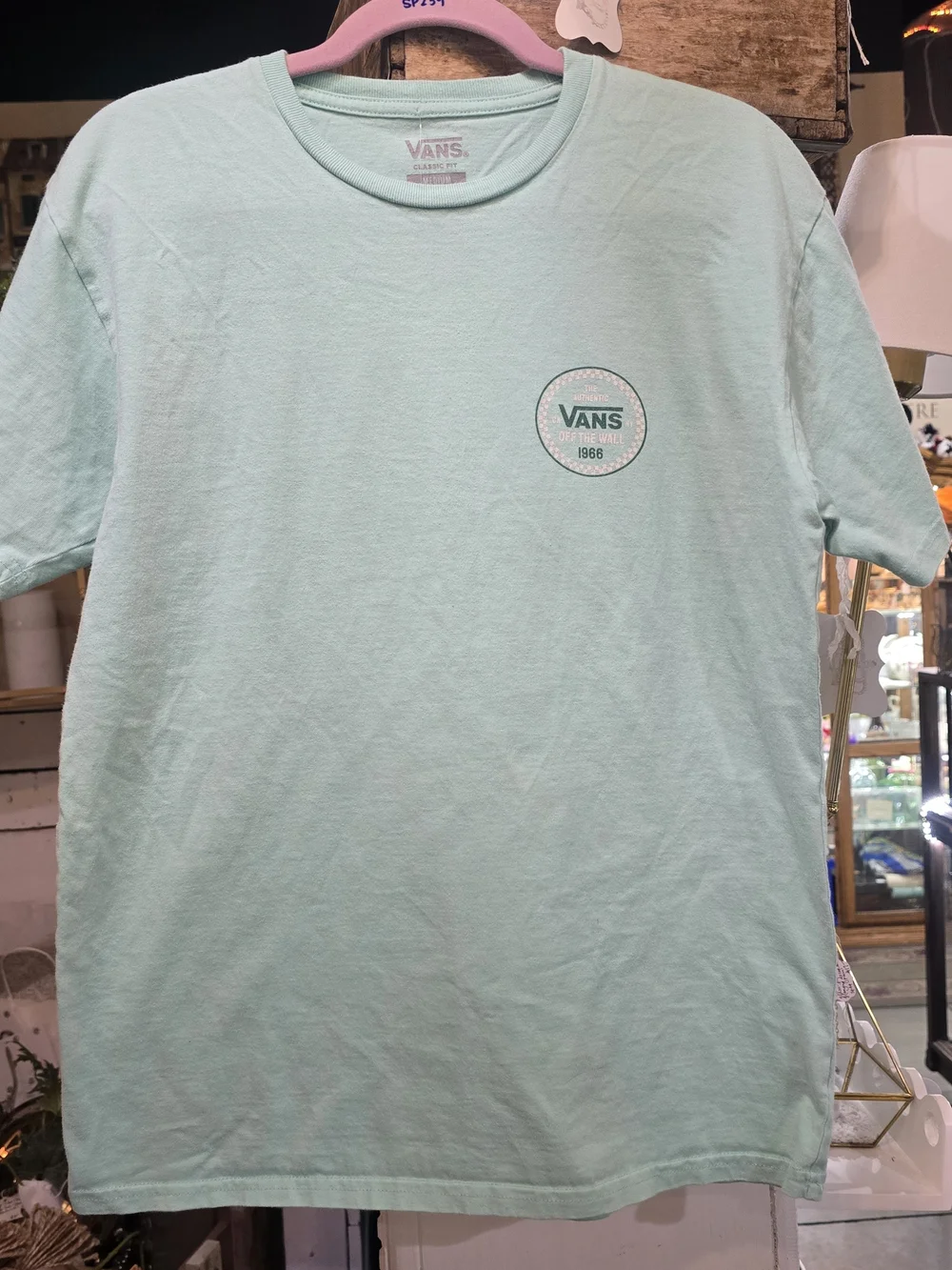 Vans Mint Green Short Sleeve Tee with Chest Logo